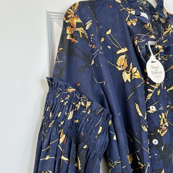 Anthropologie Hope For Flowers Tracy Reese Shirt Dress Full Sleeve Abstract Sz L - Picture 7 of 13